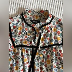 APC button down shirt with velvet piping 36 small